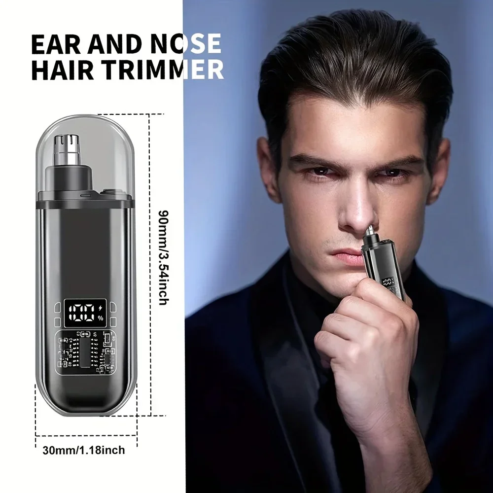 Mens Grooming Kit Bag - USB C Rechargeable Nose Ear Hair