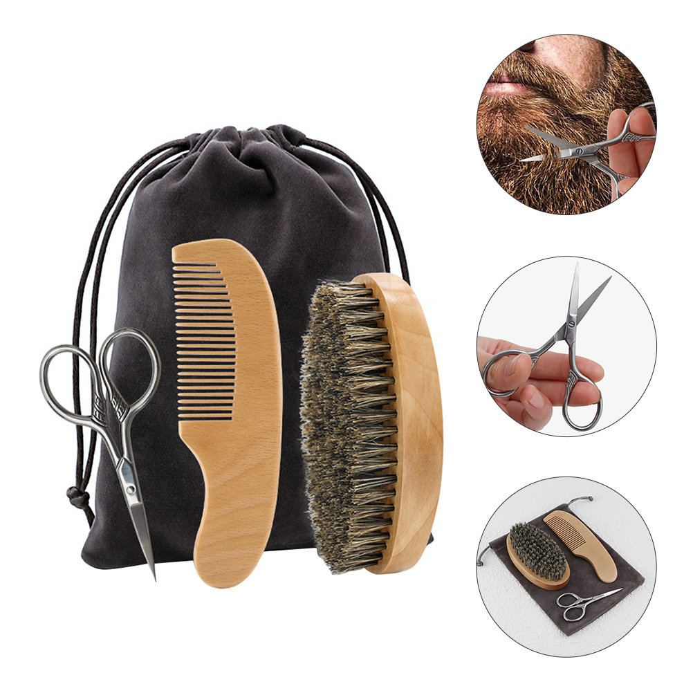 Mens Grooming Kit Bag - 1Set Beard Styling Set for Men