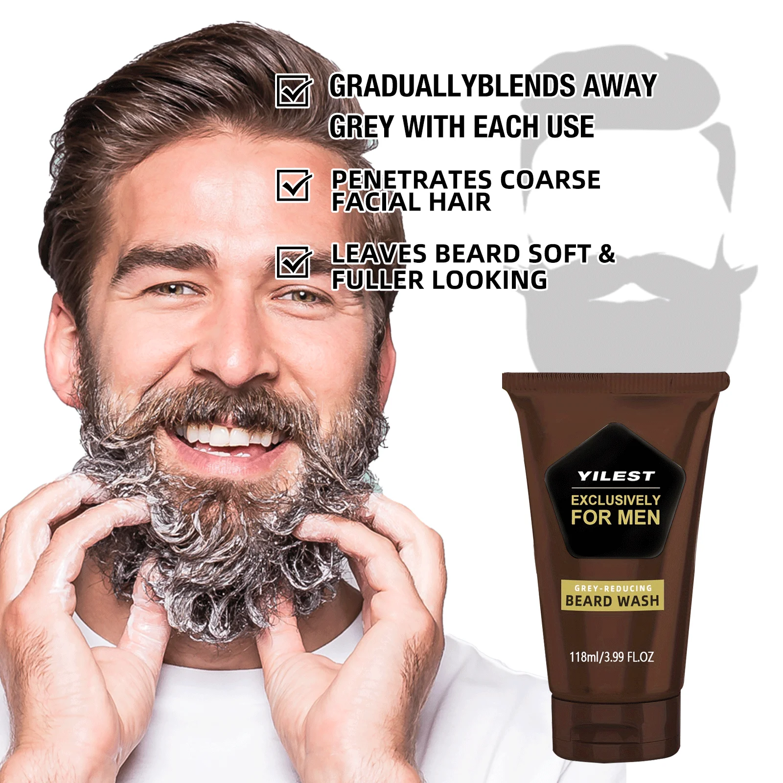 1-3pcs Men's Beard Black Dye D - Face Wash Mens review and price