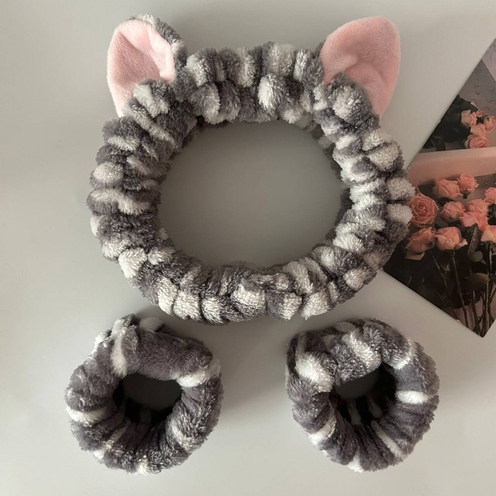 Cute Cat Ears Headband And Wri - Face Wash Mens review and price